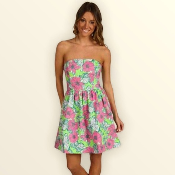 Lilly Pulitzer Lottie Bloomin Cocoonin Dress 00 - Picture 2 of 12